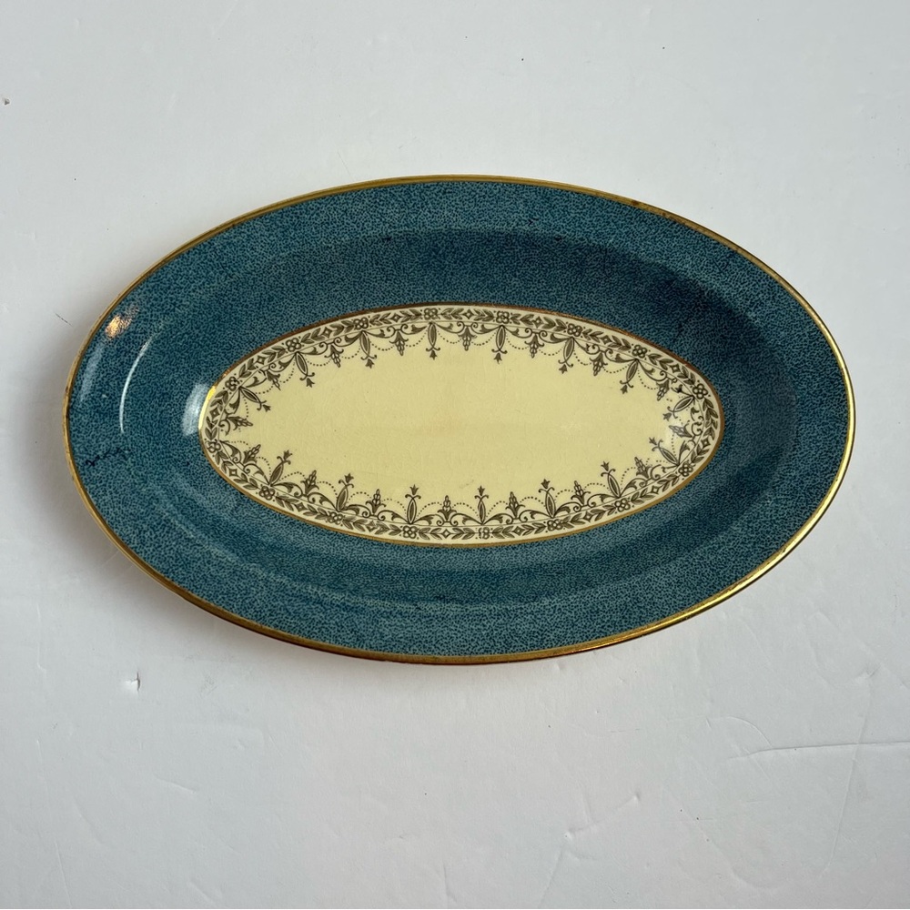 Johnson Brothers England Blue & Cream Oval Serving Platter 8.5” Vintage JB382